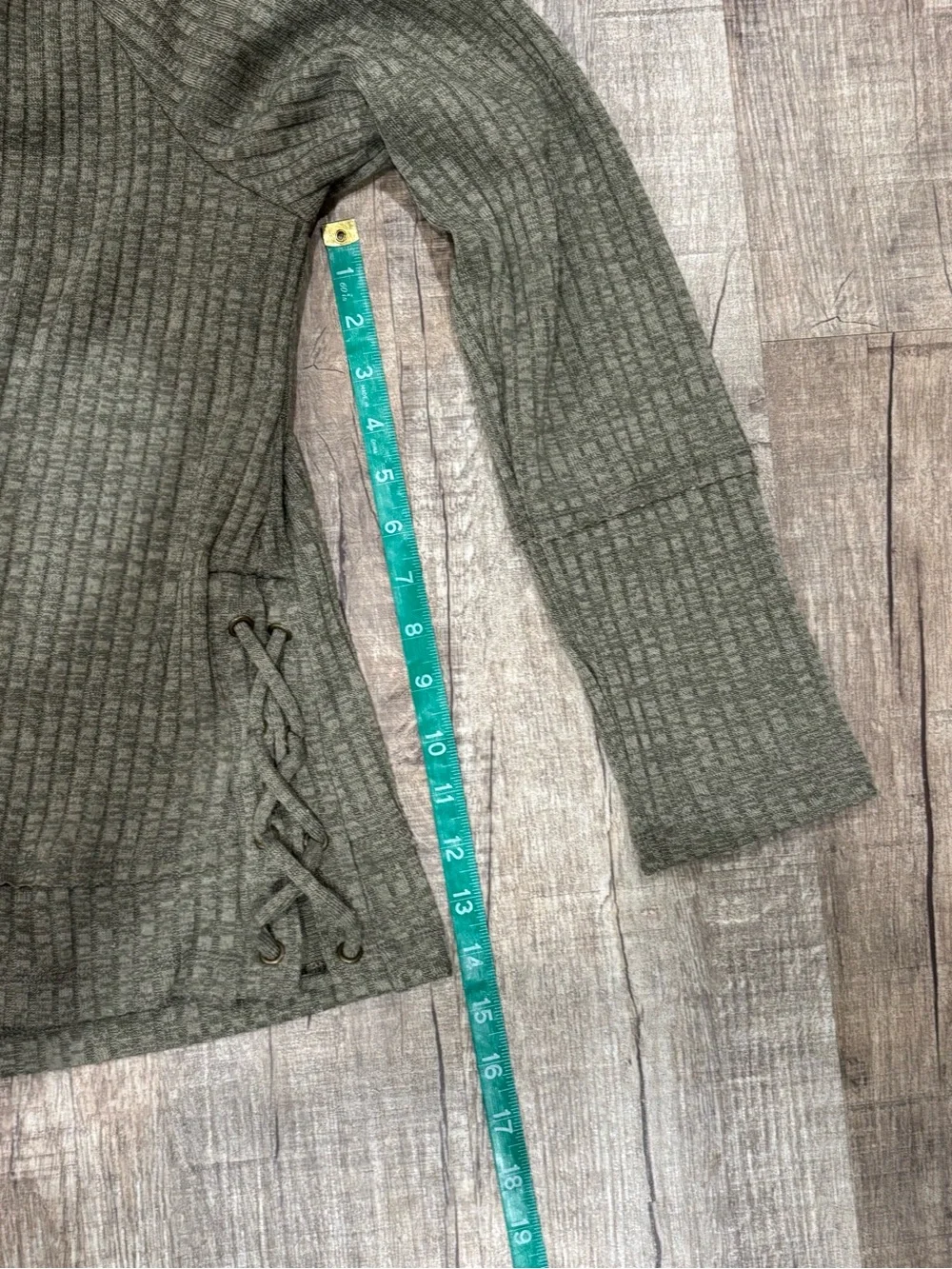 Women’s Cowl Neck w/side Lace -Up detail sweater Knox Rose Large